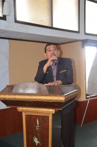 Wadek III Fak. ITK Dr. Nuryana, M. Pd memberikan sambutan dalam acara HMJ HIMASOS.