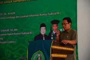 Dr. H. Sumanta, M. Ag Rektor IAIN membuka acara Seminar Nasional dan MoU.