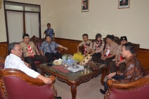 Rektor IAIN Dr. H. Sumanta, M. Ag menerima Rombongan Kwarnas, Pemateri dan panitia di ruangan kerja beliau