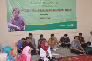 Peserta Workshop Persiapan Pelaksanaan Visitasi Akreditasi Jurusan dilingkungan IAIN Syekh NUrjati Cirebon Tahun 2016.