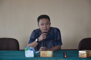 Dody Dahwana Putra, S.Ei., MAB Kasubbag Kepegawaian mensosialisasikan tentang pengisian LKH dan SKP bagi CPNS Reguler dan K2 Tahun 2015.
