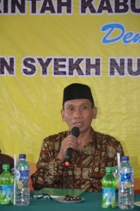 Rektor IAIN Syekh Nurjati Cirebon memberikan sambutan dalam acara Pemaparan Renstra IAIN Syekh Nurjati Cirebon.